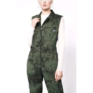WILDFANG Green/Black The Essential High Waisted Coveralls Jumpsuit Size 2X